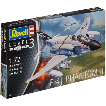 KIT PARA MONTAR REVELL AVIÃO F-4J PHANTOM II 1/72 85 PEÇAS REV 03941